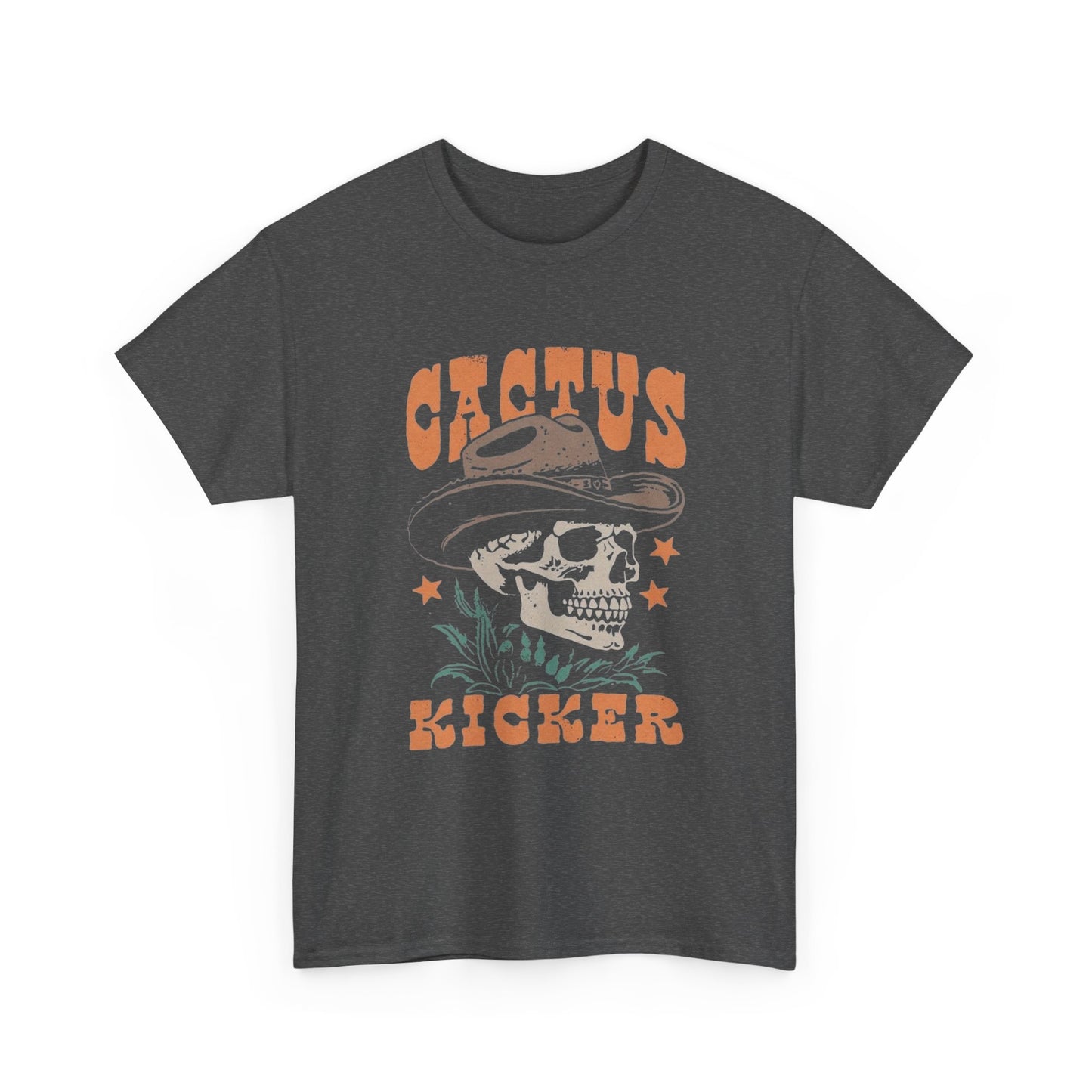 Cactus Kicker Western Graphic T Shirt Unisex Heavy Cotton Tee