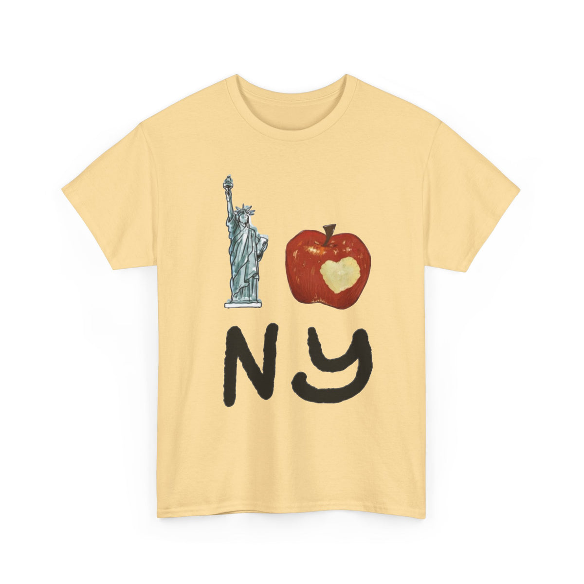 I love New York Graphic T Shirt Vintage Big Apple Men's Heavy Cotton Tee