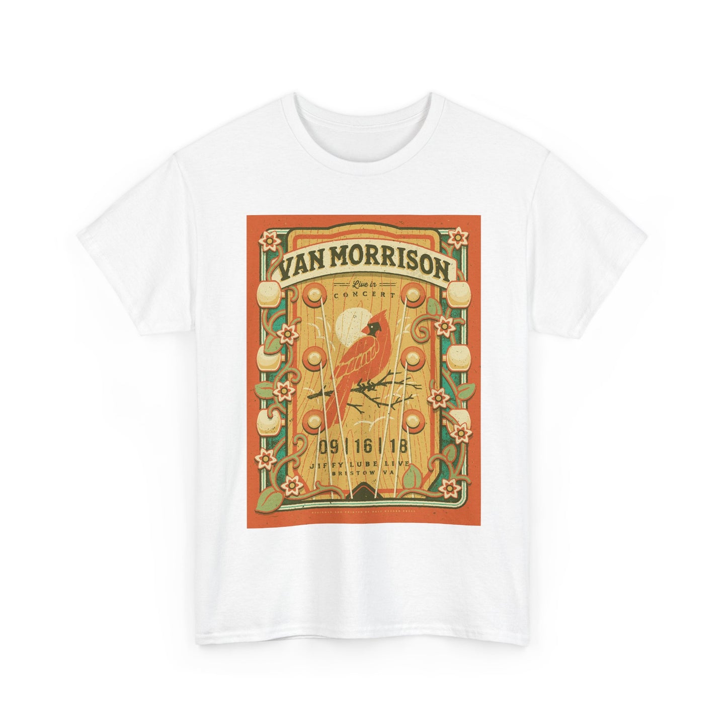 Van Morrison Tshirt Vintage rock classic Retro Poster merch Unisex Heavy Cotton