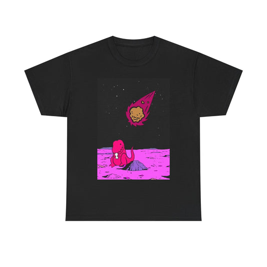 Funny Dinosaur Asteroid T shirt Funny Graphic Unisex Heavy Cotton Tee