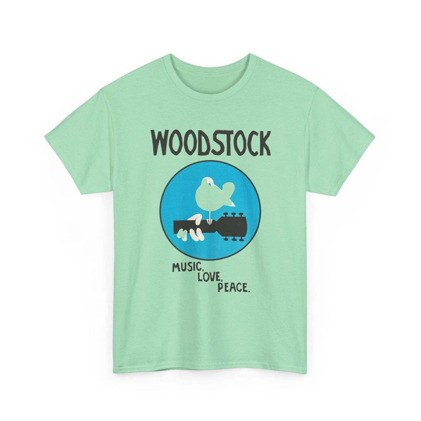 Woodstock Vintage Music Love Peace Graphic T Shirt Unisex Heavy Cotton Tee