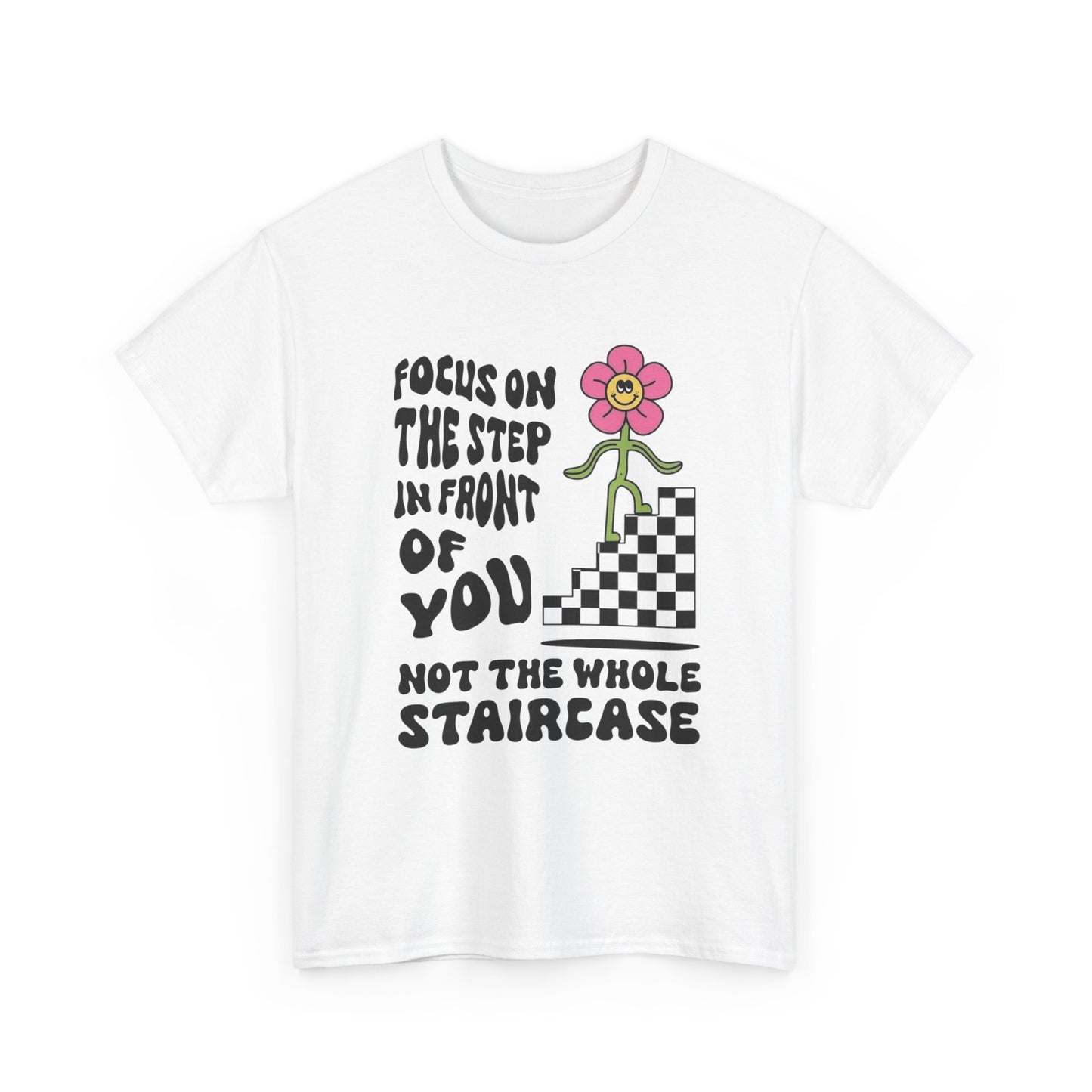 Focus On The Next Step Graphic T-Shirt Cotton Tee New Gift Vintage