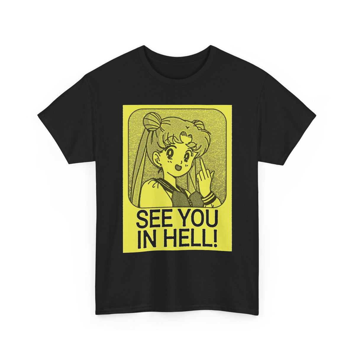 Anime Girl See You in Hell Graphic T-Shirt Men's Graphic Tee