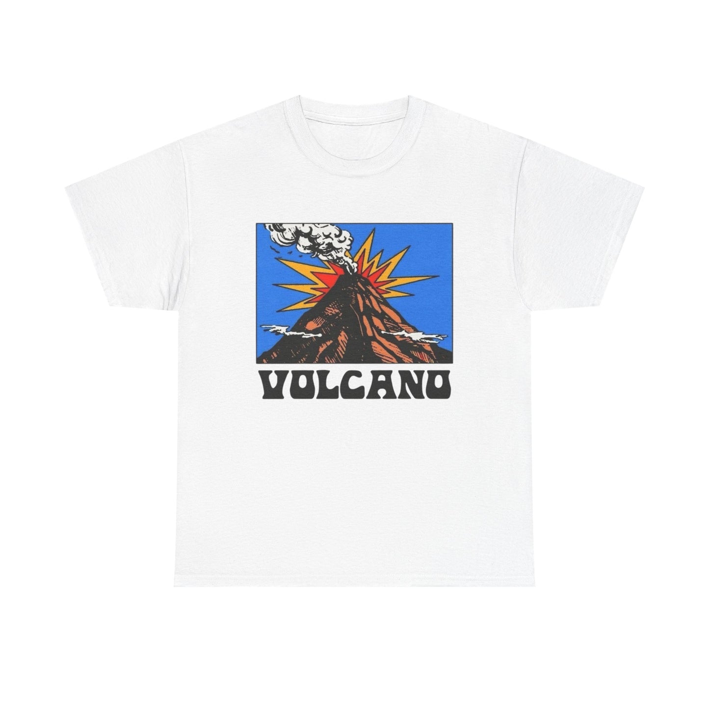 Volcano Graphic T Shirt ADULT NEW Unisex Heavy Cotton Tee