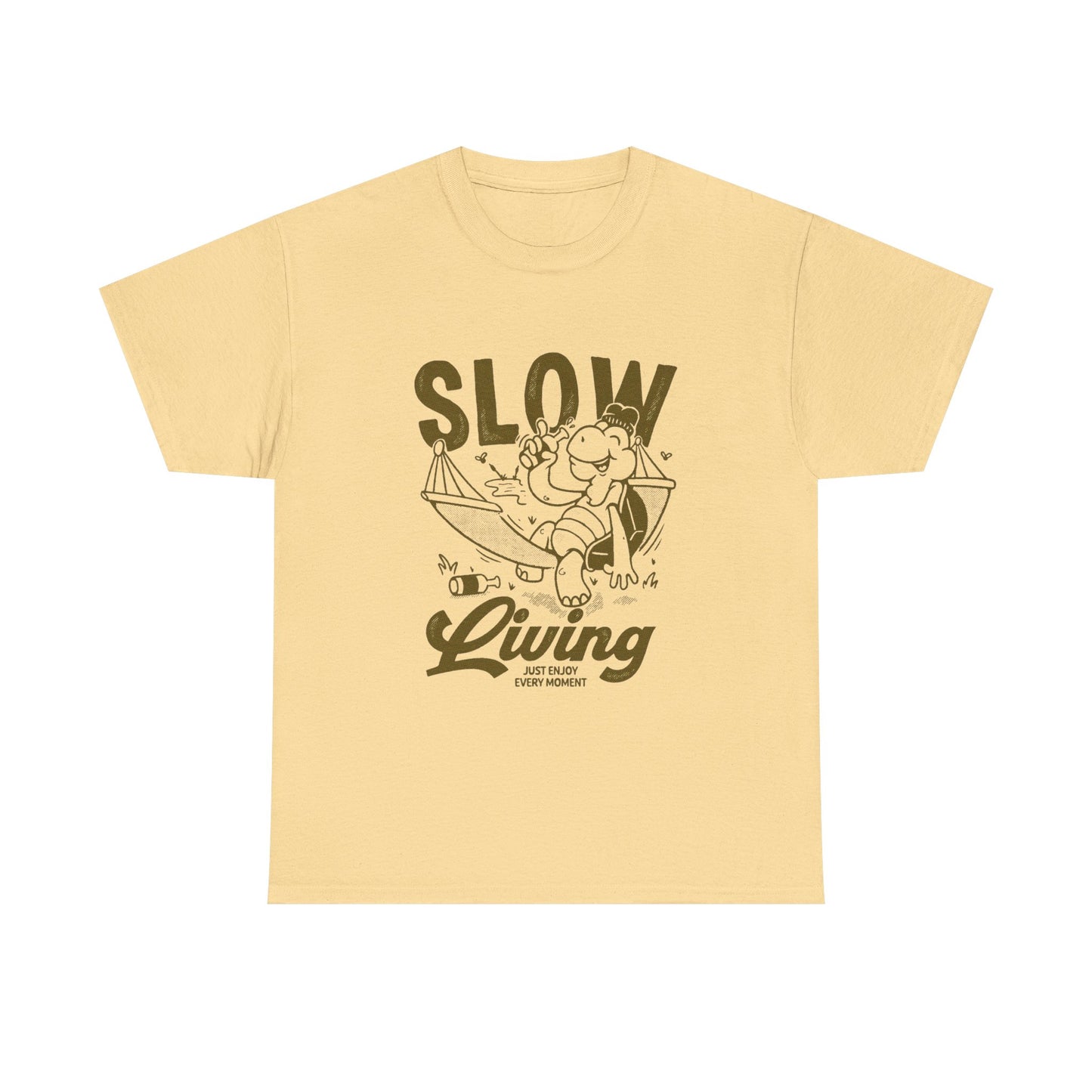 Slow Living Graphic T-Shirt Comfy Cotton Tee Brand NEW
