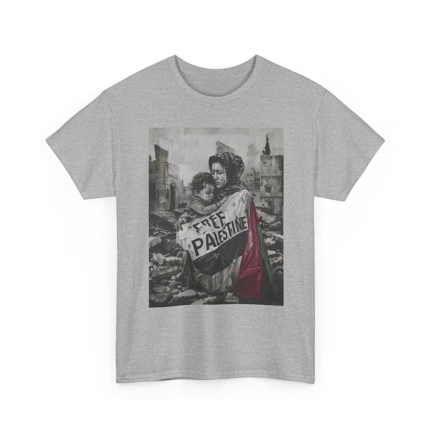 Free Palestine Graphic T Shirt Gaza Unisex Heavy Cotton Tee