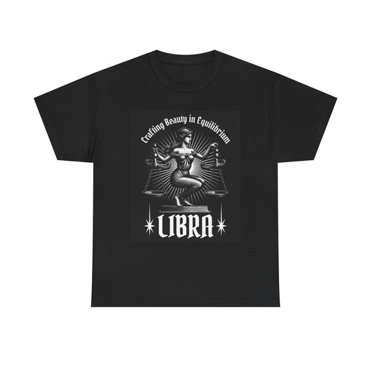 Libra Zodiac Astrology Sign Graphic T Shirt Unisex Heavy Cotton Tee 1
