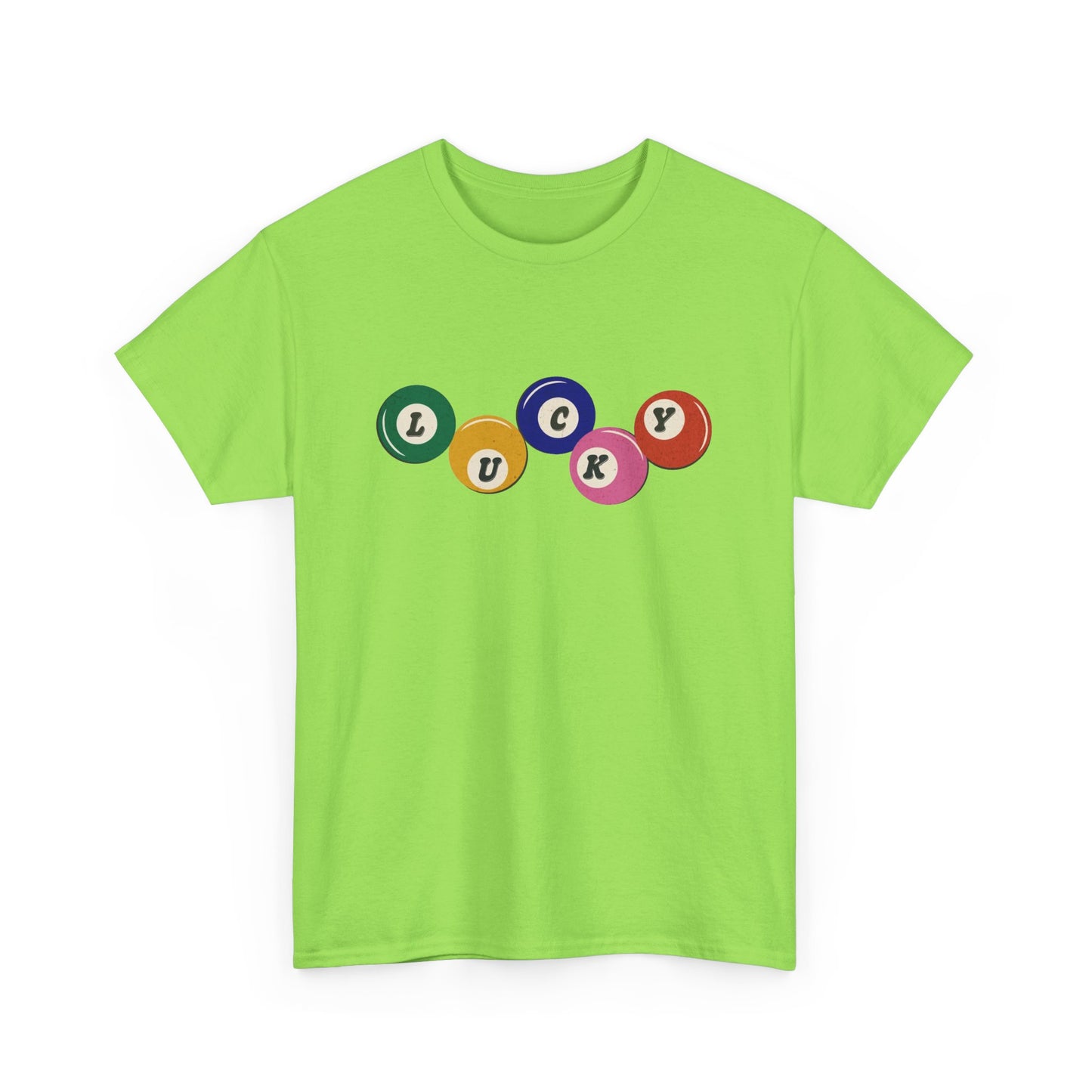 Lucky Pool Balls Retro Graphic T Shirt Men's Heavy Cotton Tee