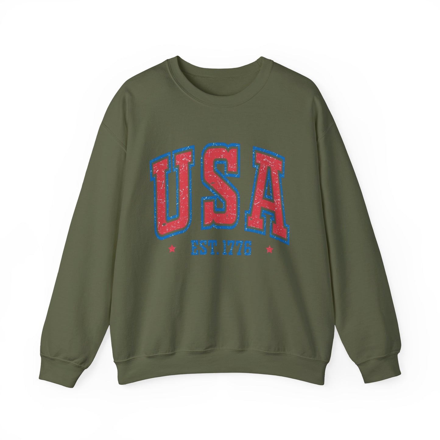 USA Est 1776 American Flag Sweater NEW Unisex Heavy Blend™ Crewneck Sweatshirt