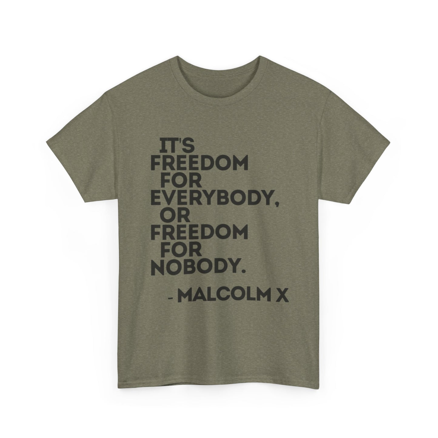 Malcolm X Quotes Retro Graphic T Shirt Heavy Cotton Tee NEW Gift