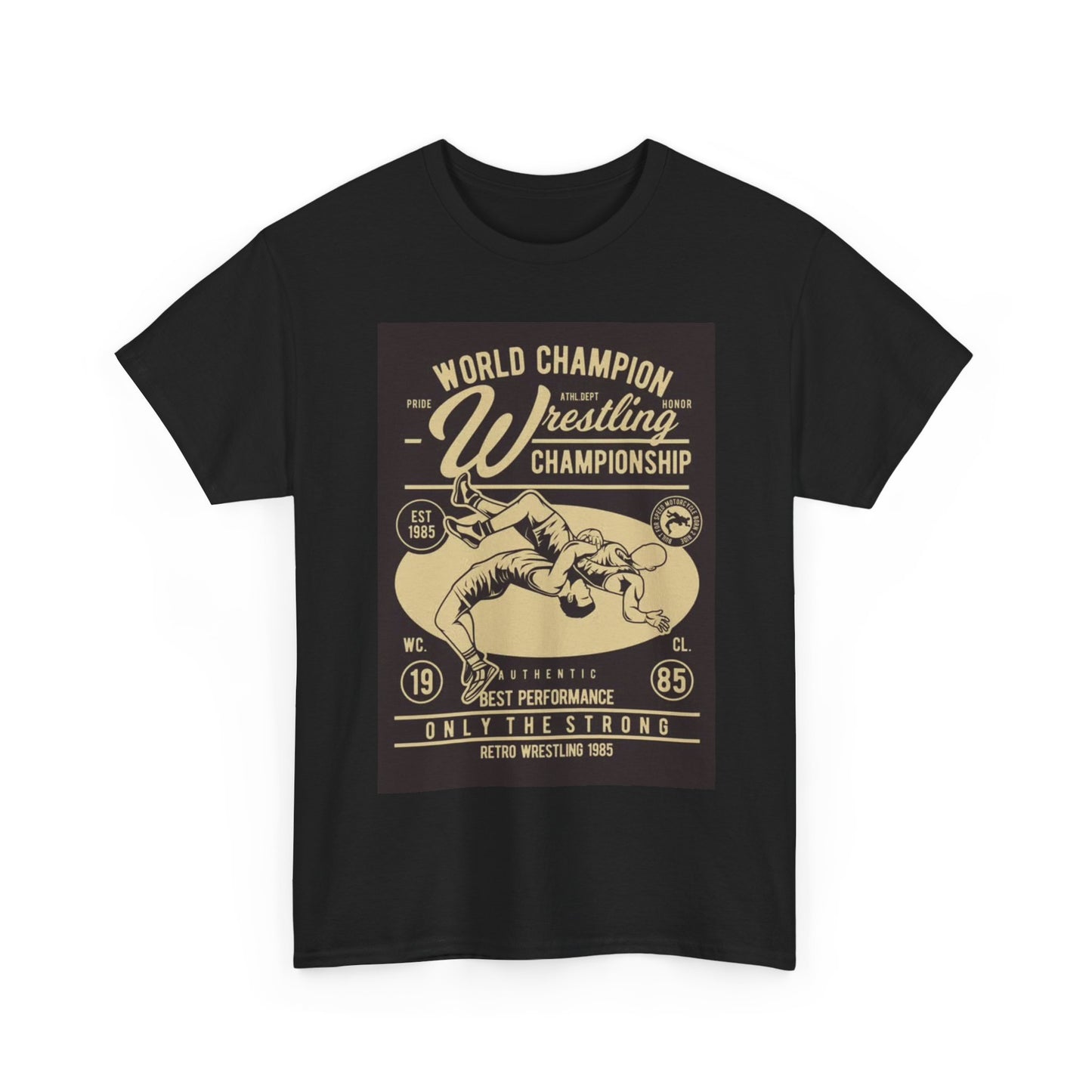 World Wrestling Tshirt Vintage Poster Retro UFC GYM gear Unisex Heavy Cotton Tee