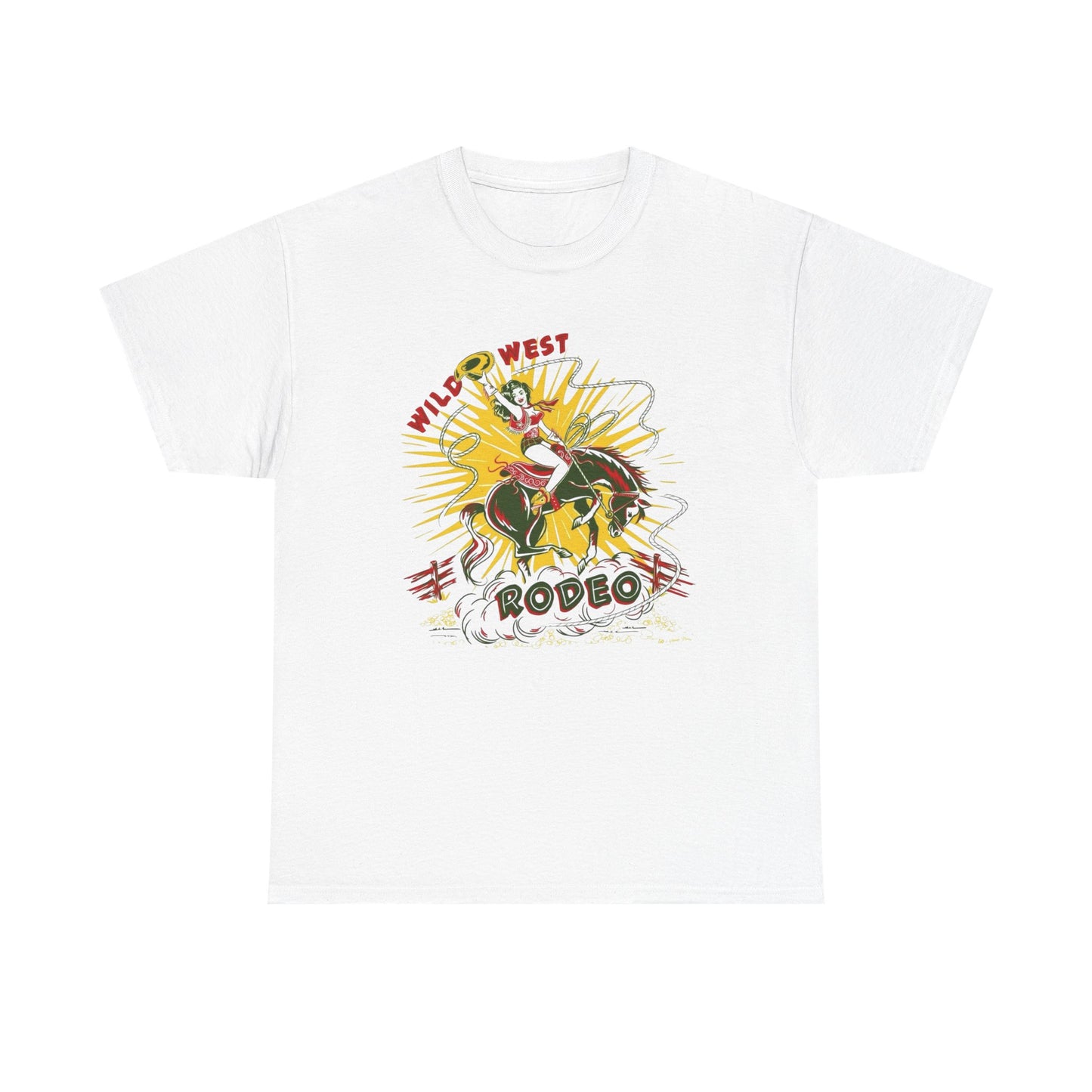 Wild West Rodeo Graphic T Shirt Unisex Heavy Cotton Tee NEW Gift