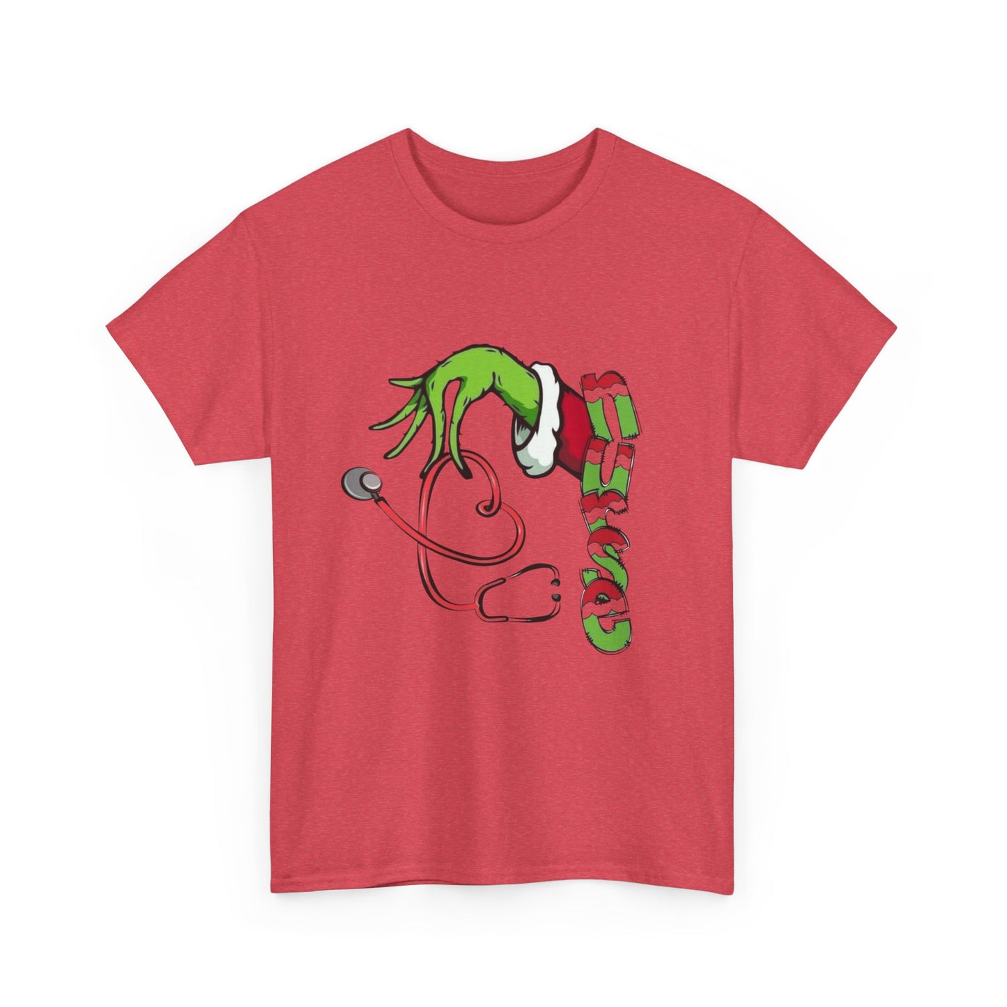 Nurse Christmas Grinch Holidays Graphic T Shirt NEW Unisex Heavy Cotton Tee