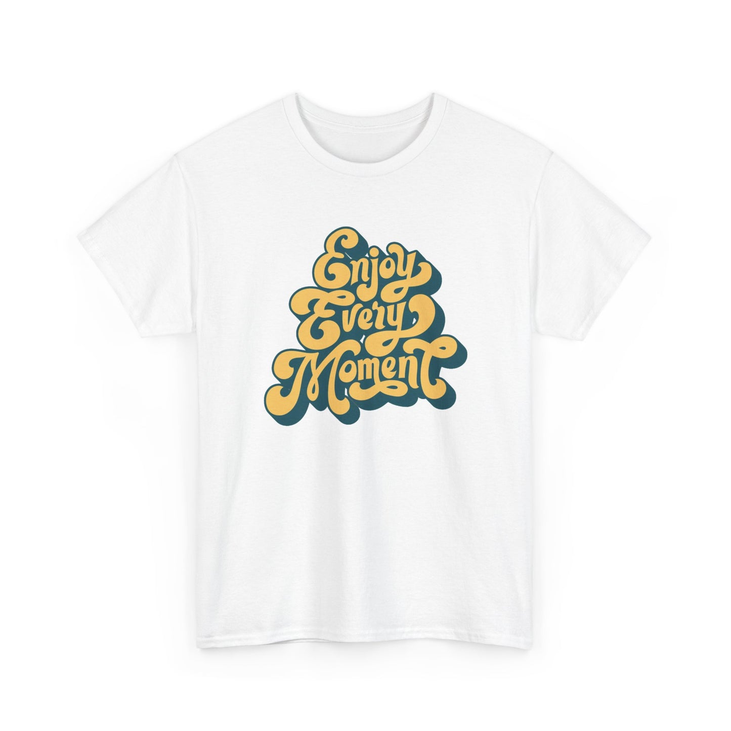Enjoy Every Moment Graphic T Shirt Groovy Vibes Unisex Heavy Cotton Tee
