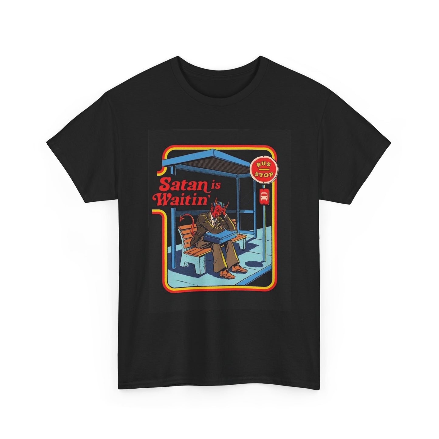 Satan Is Waiting Graphic T Shirt Cotton Tee