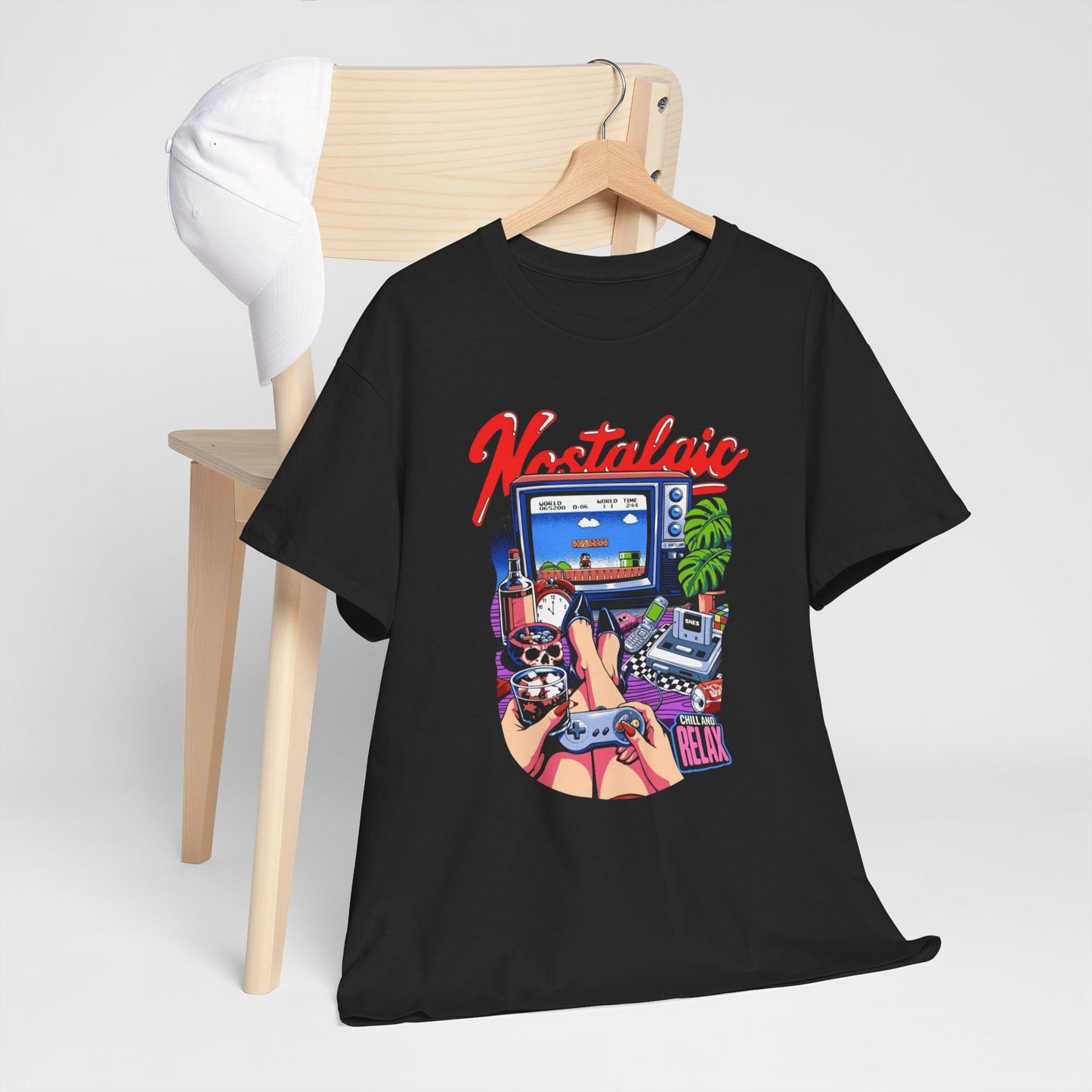 90's Nostalgia Retro Gaming Graphic T Shirt Heavy Cotton Tee