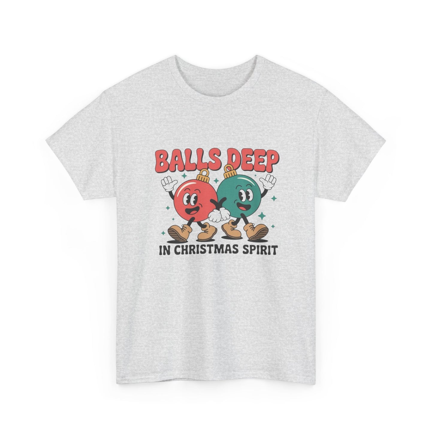 Balls Deep In Christmas Spirit Graphic T Shirt ADULT NEW