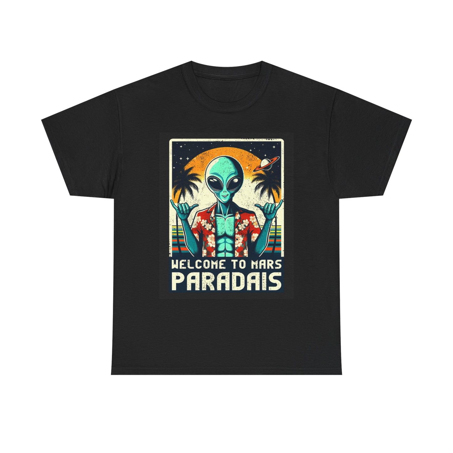 Welcome To Mars Graphic T Shirt Vintage Funny Retro Unisex Heavy Cotton Tee