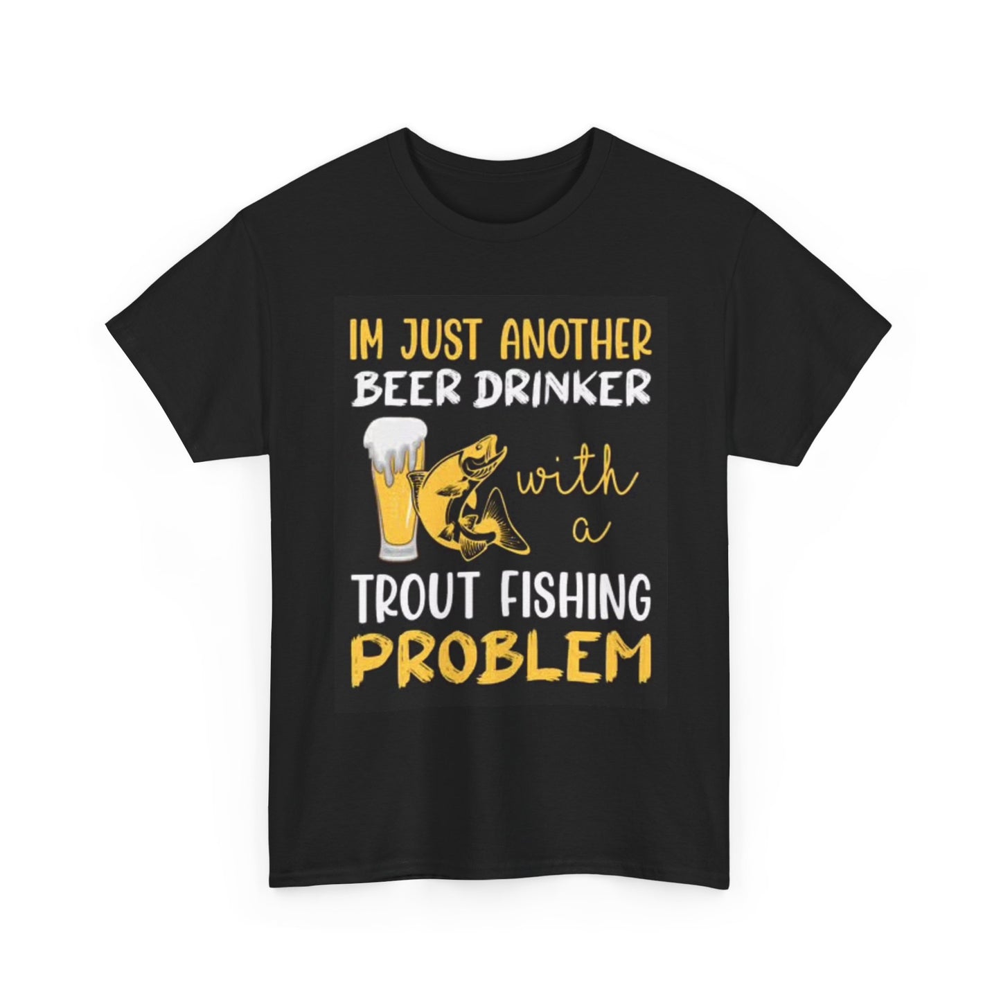 Beer Drinking And Fishing Graphic T Shirt Trout Fishing Unisex Heavy Cotton Tee