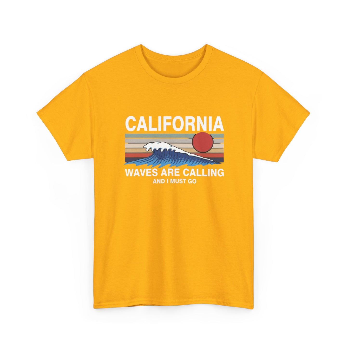 California Waves Are Calling Surfing Graphic T Shirt Unisex Adults NEW