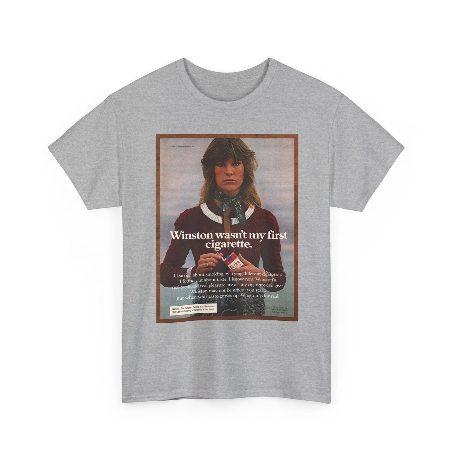 Winston T Shirt Funny Cigarette Poster Vintage Unisex Heavy Cotton Tee