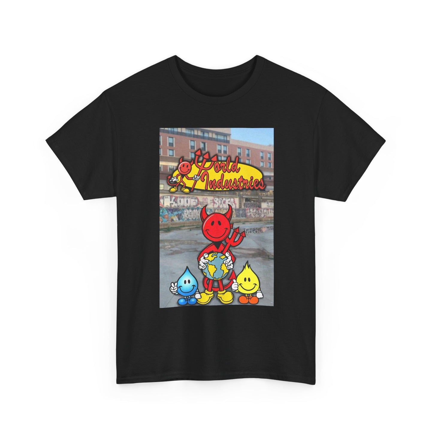 World Industries Graphic T Shirt Vintage Skateboarding Unisex Heavy Cotton Tee 1
