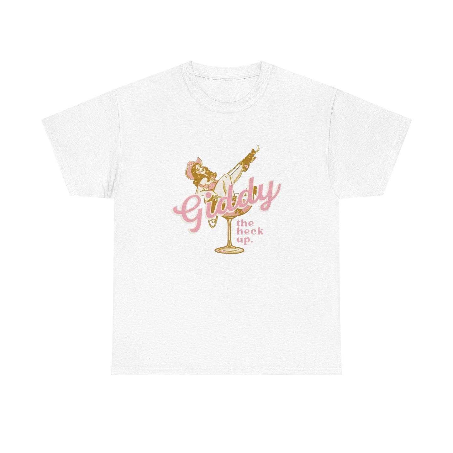 Giddy The Heck Up Cowgirl Vintage Graphic T-Shirt, Unisex Cotton Shirt