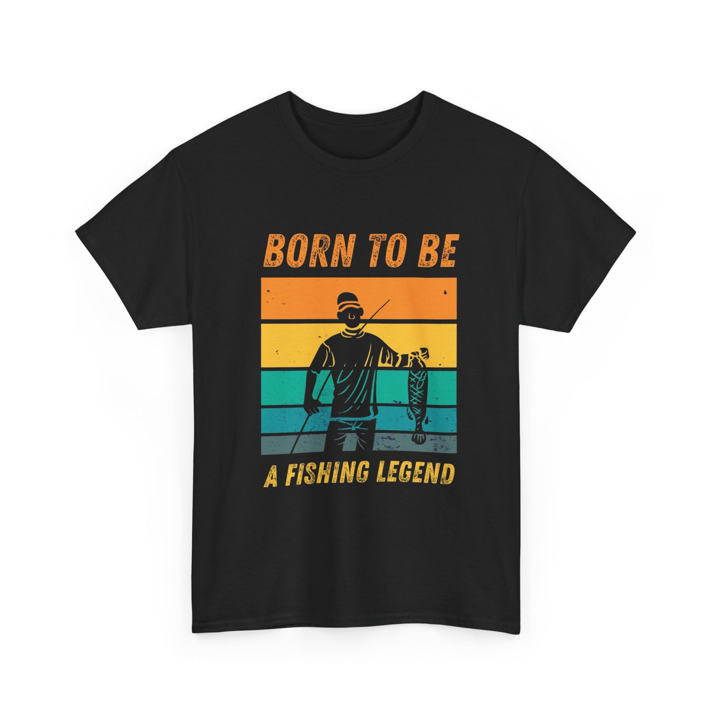 Born To Be A Fishing Legend Graphic T Shirt NEW ADULT Unisex Heavy Cotton Tee