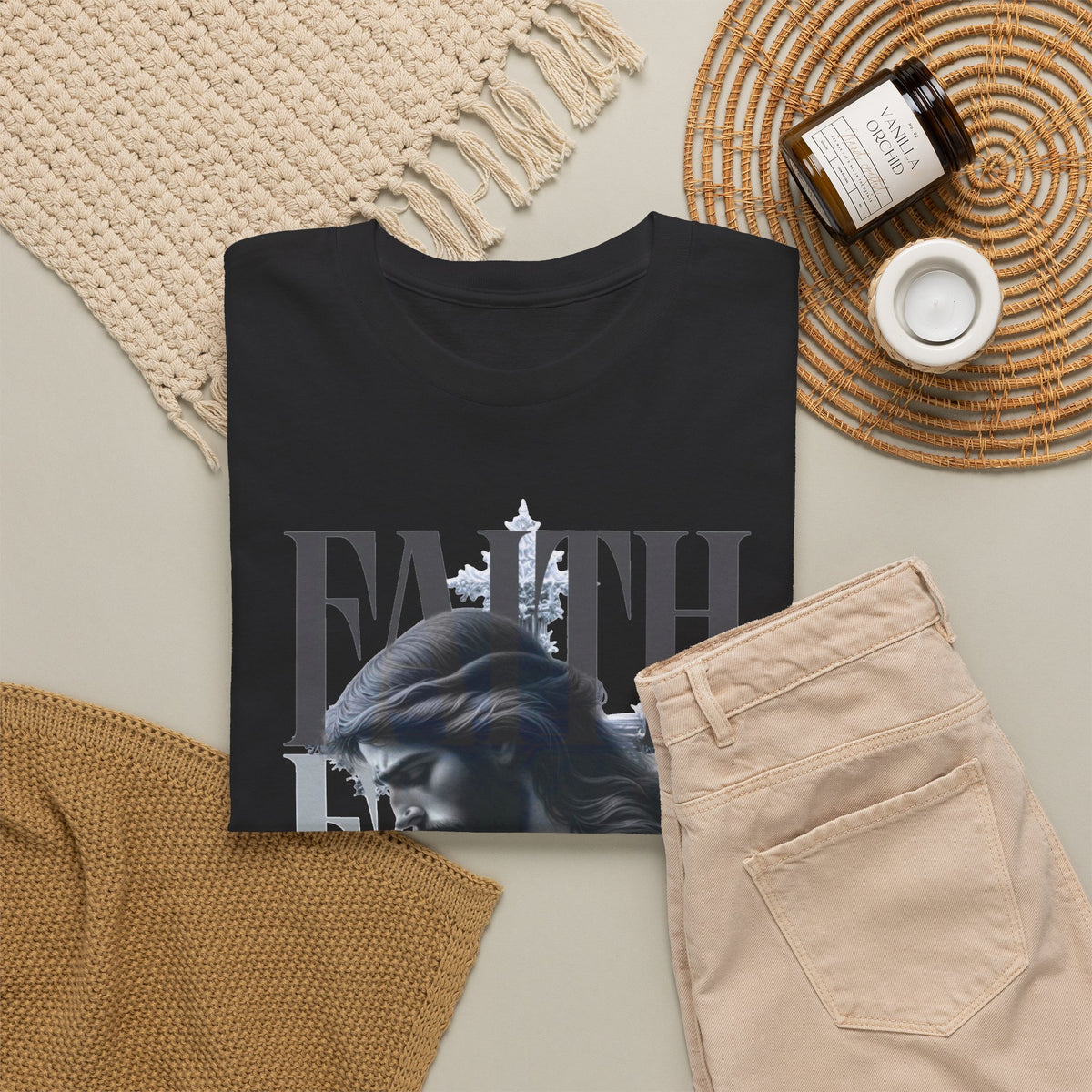 Have Faith Graphic T Shirt Men's Jesus Heavy Cotton Tee