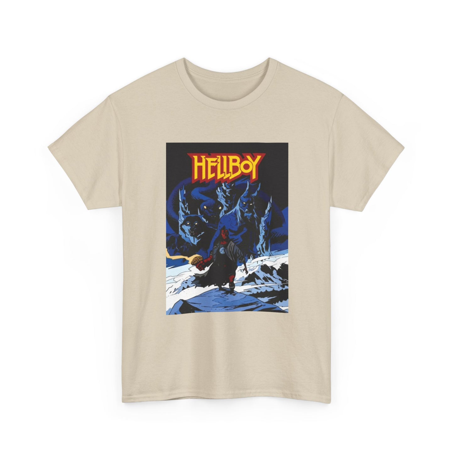 Hellboy Movie Poster Shirt Retro Cartoon Graphic Unisex Heavy Cotton Tee