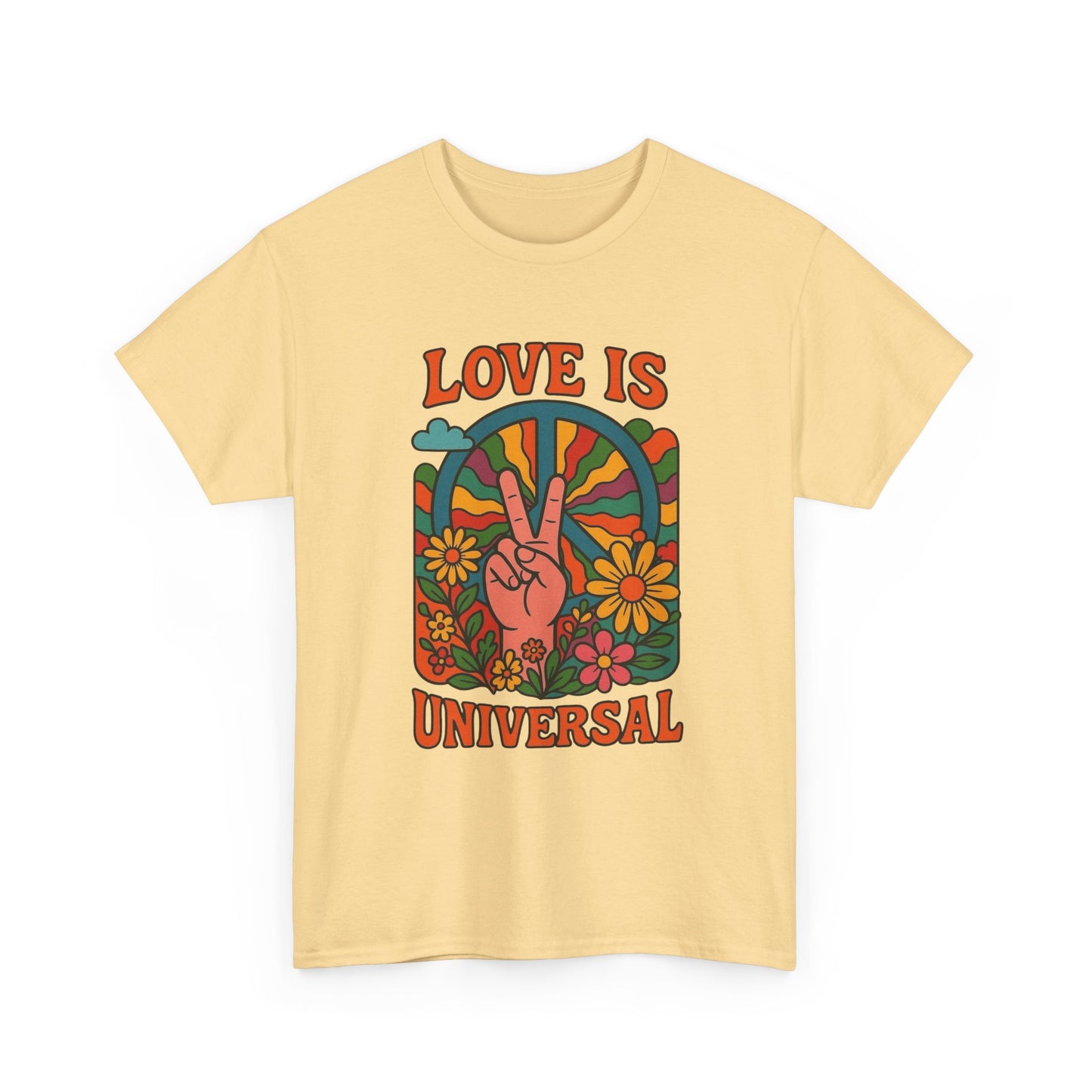 Love Is Universal Peace Graphic T Shirt Adult NEW