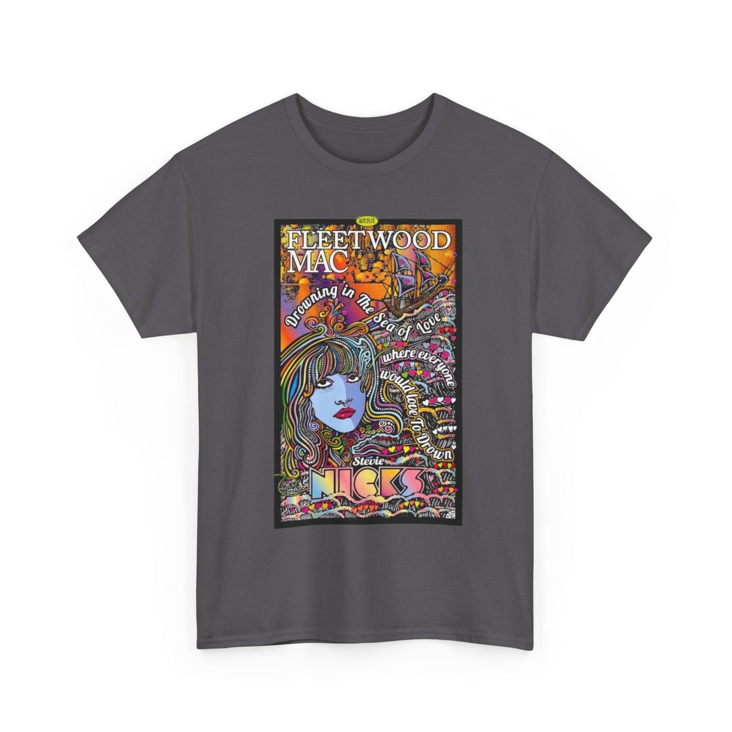 Fleetwood Mac T-shirt graphic vintage art 70s Unisex Heavy Cotton Tee