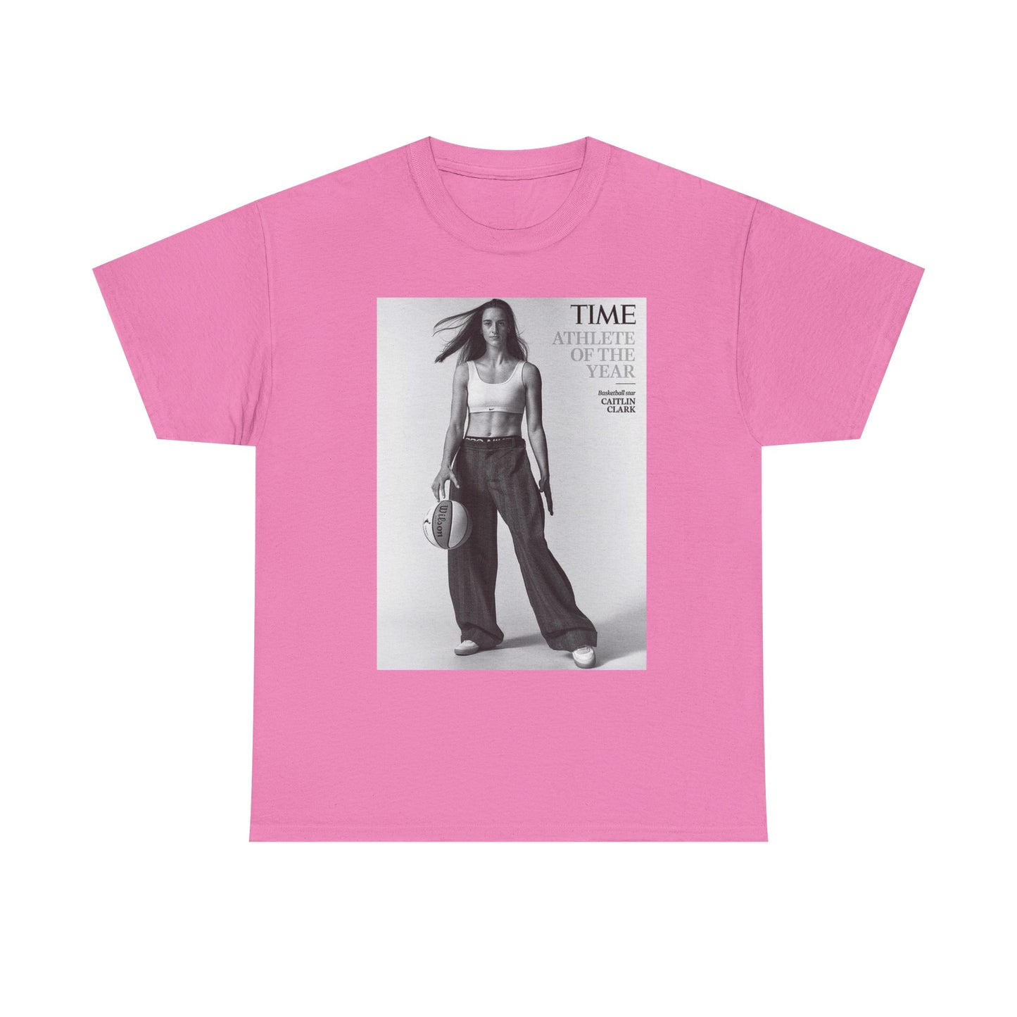 Caitlyn Clark Basketball Cover Graphic T Shirt S-5XL Unisex Heavy Cotton Tee