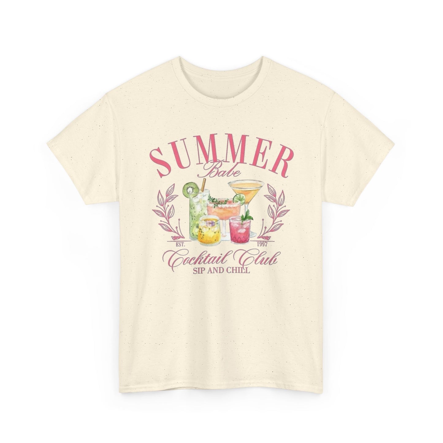 Summer Babe Cocktail Club Graphic T Shirt NEW Unisex Heavy Cotton Tee