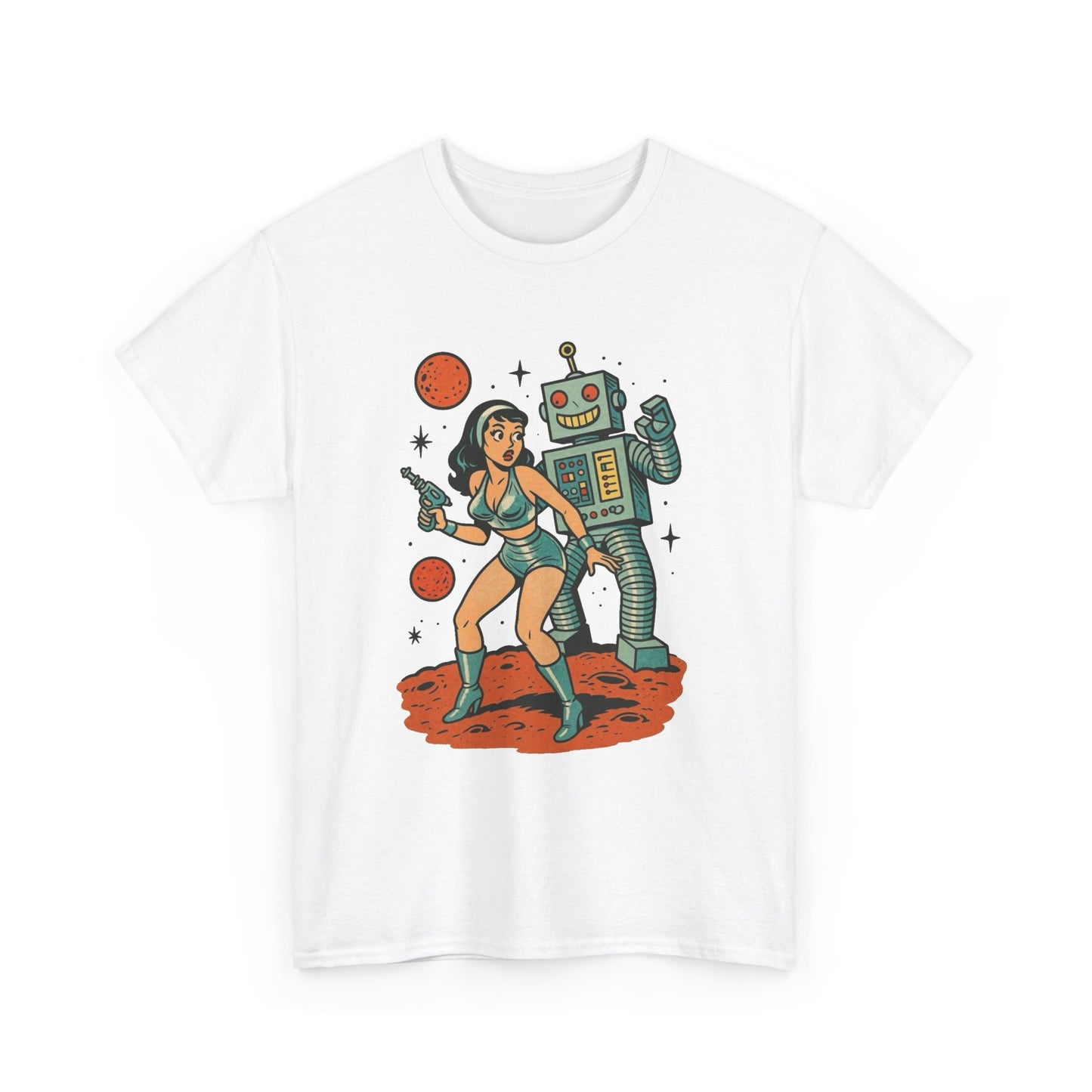 Robot Dancing Funny Graphic T Shirt Unisex Heavy Cotton Tee GIFT NEW