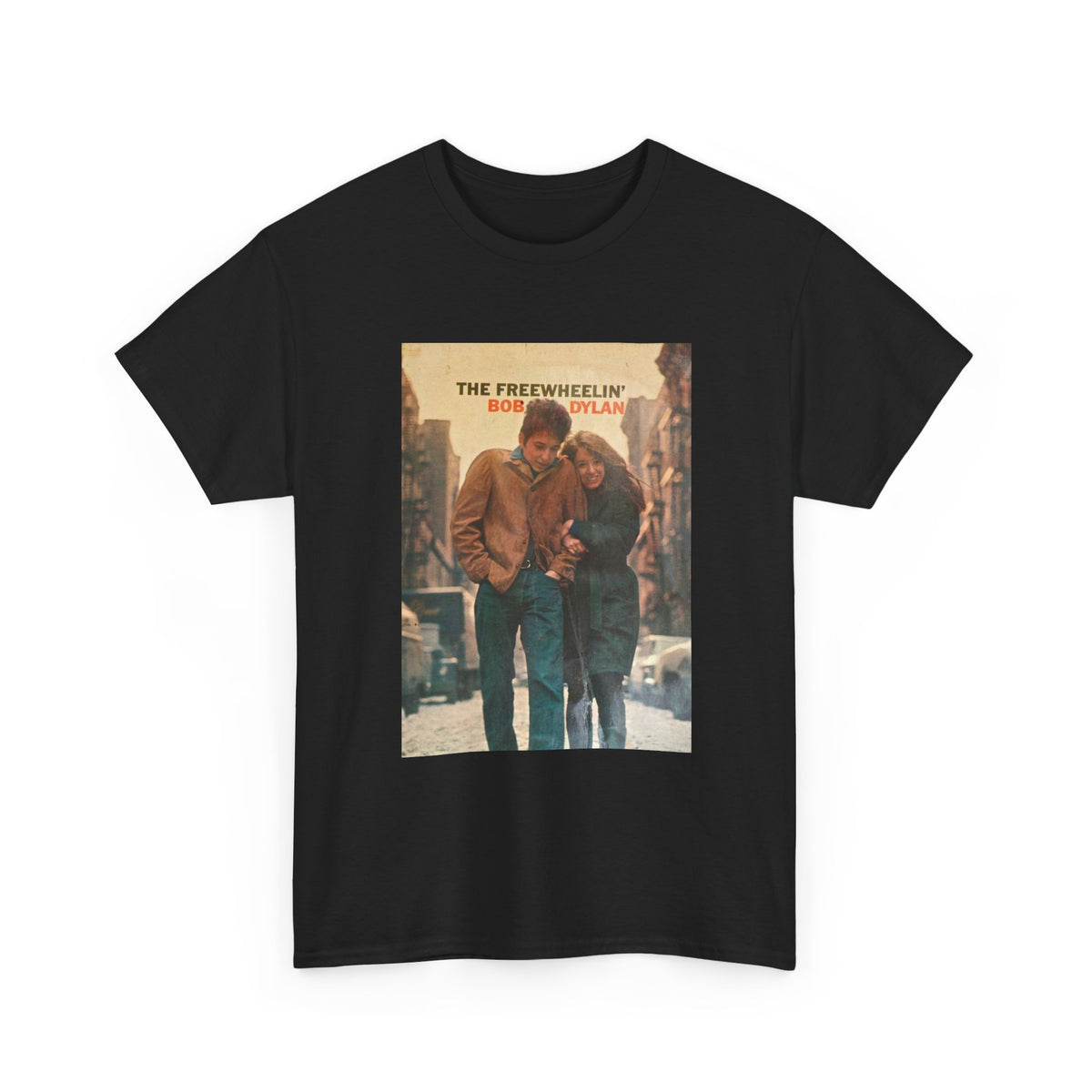 Bob Dylan Tshirt Vintage Freewheelin Album Cover Art Retro Unisex Heavy Cotton