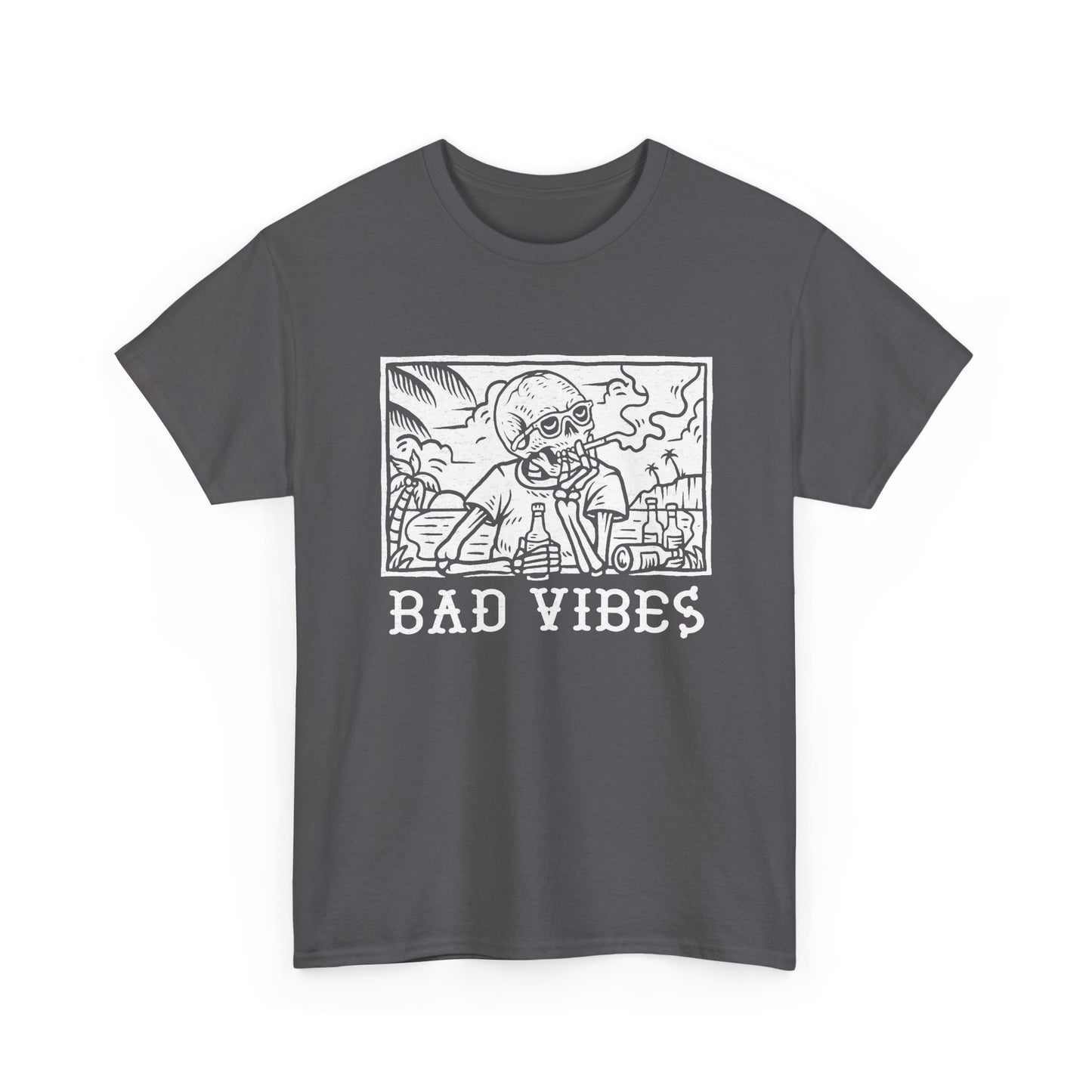 Bad Vibes Graphic T Shirt NEW Unisex Heavy Cotton Tee