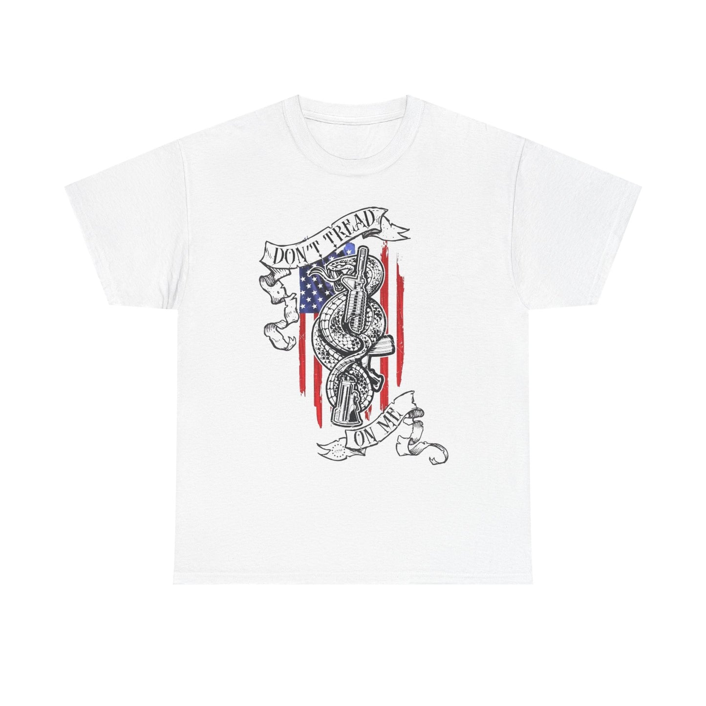 Don't Tread On Me AMERICAN FLAG T Shirt Graphic Unisex Heavy Cotton Tee