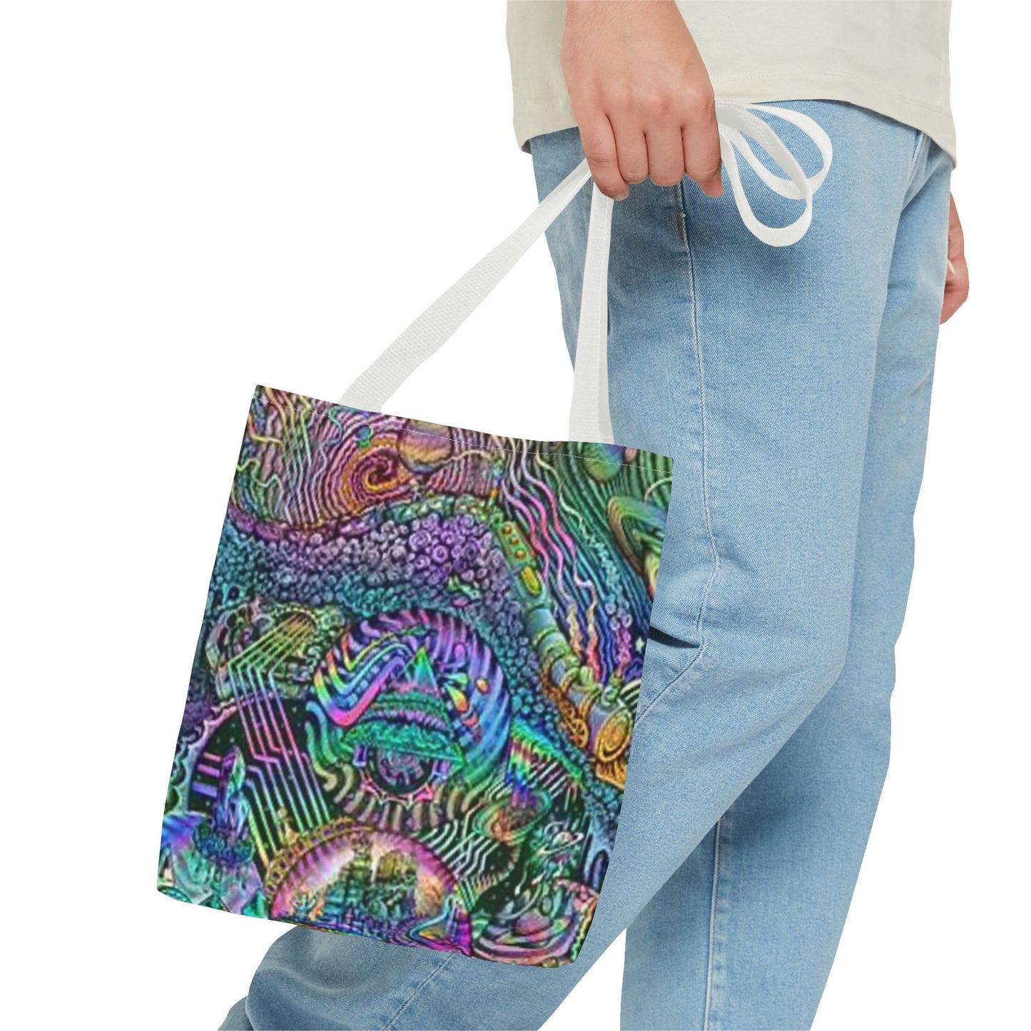 Trippy Rainbow Multi Color BRAND NEW MODERN Tote Bag (AOP)