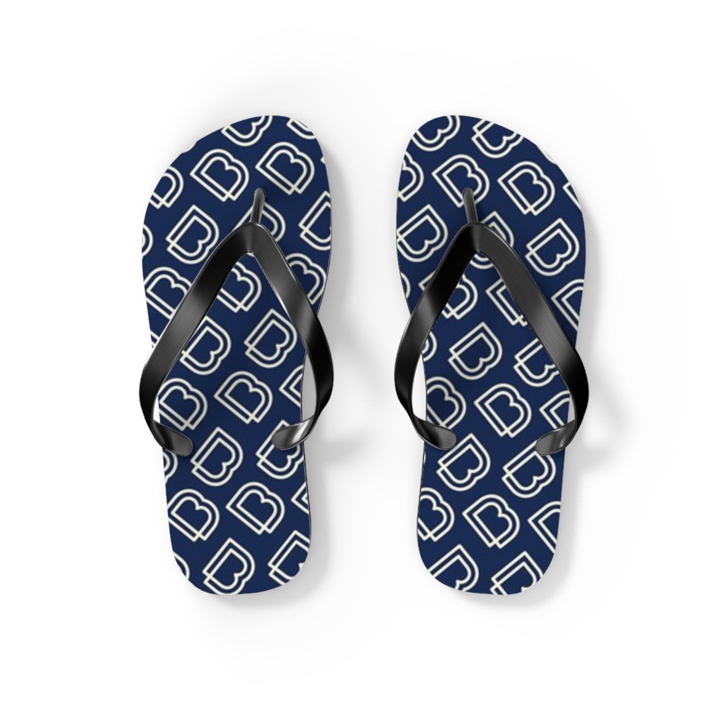 Blue Monogram Flip Flops, Sandals Slides, Summer Footwear, Brand New