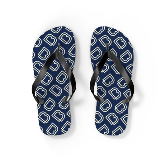 Blue Monogram Flip Flops, Sandals Slides, Summer Footwear, Brand New