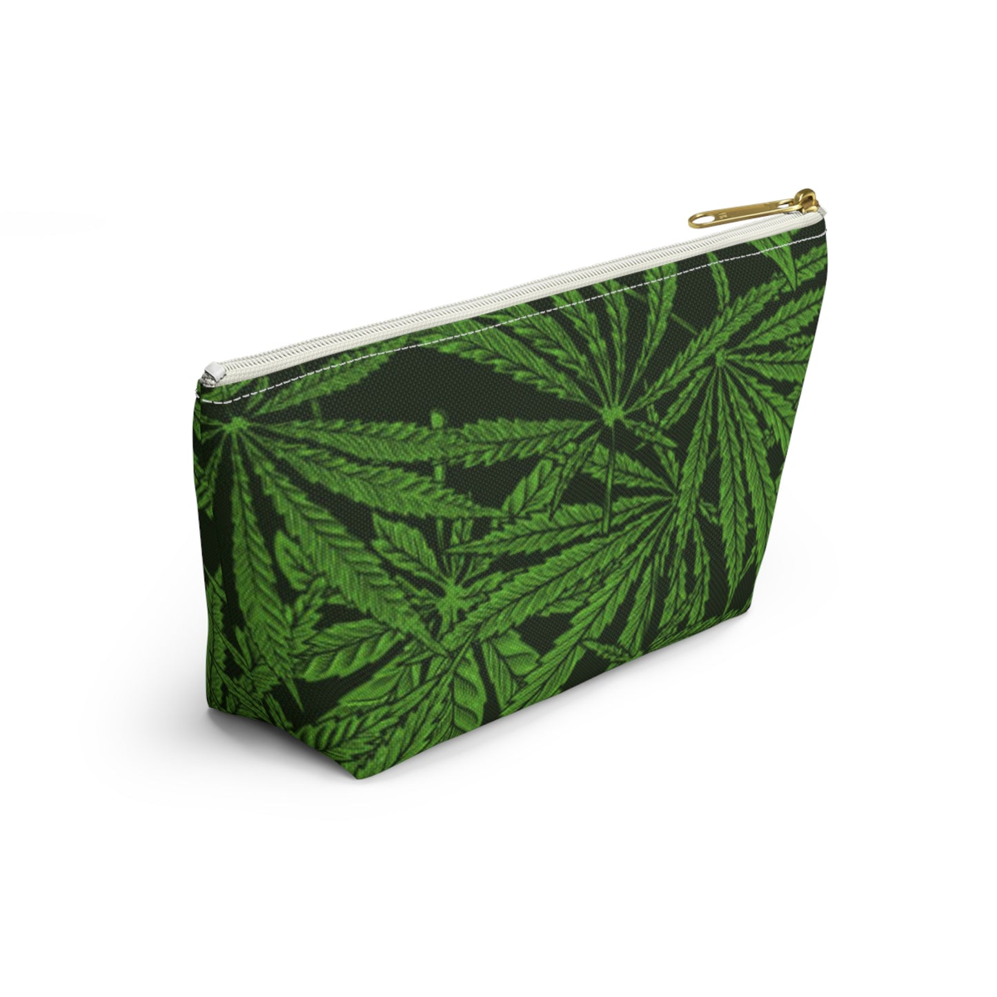 Travel Bag Multi Color Accessory Pouch w T-bottom All Over Weed Print 420