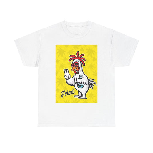 Fried Chicken Tshirt Funny Weed Graphic Bong 420 Unisex Heavy Cotton Tee