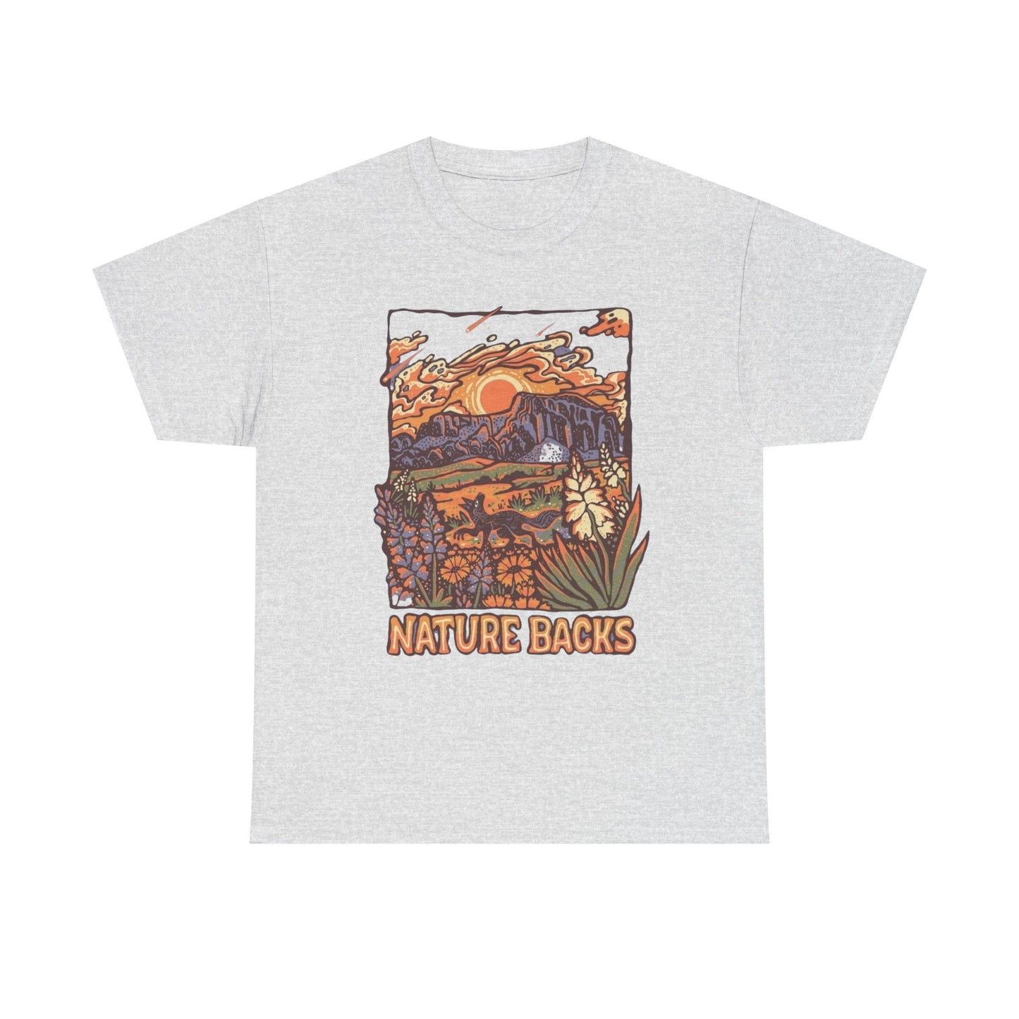 Nature Back Outdoors Graphic T Shirt Unisex Heavy Cotton Tee