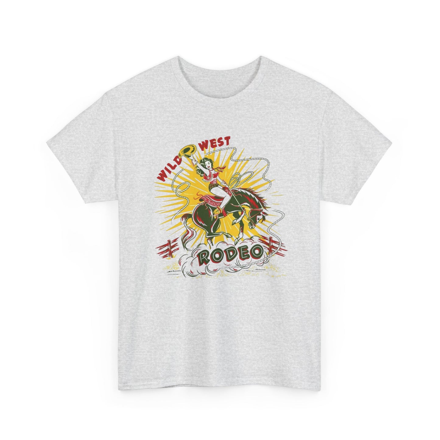 Wild West Rodeo Graphic T Shirt Unisex Heavy Cotton Tee NEW Gift