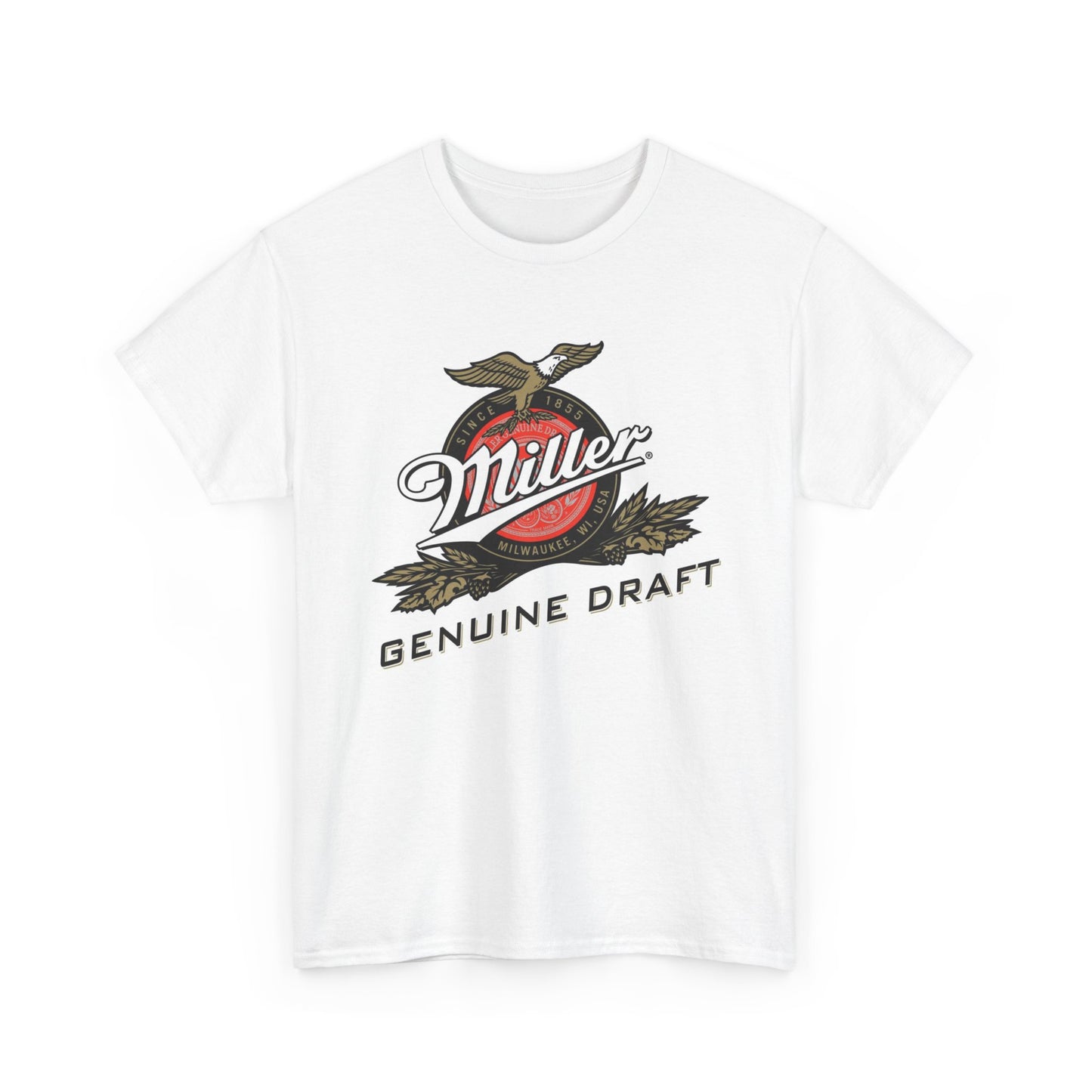 Miller Genuine Draft Beer T Shirt Vintage Retro Logo Unisex Heavy Cotton Tee