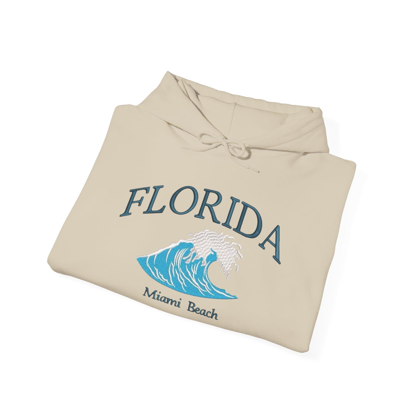 Florida Miami Beach Retro Graphic Hoodie Heavy Blend Sweatshirt NEW
