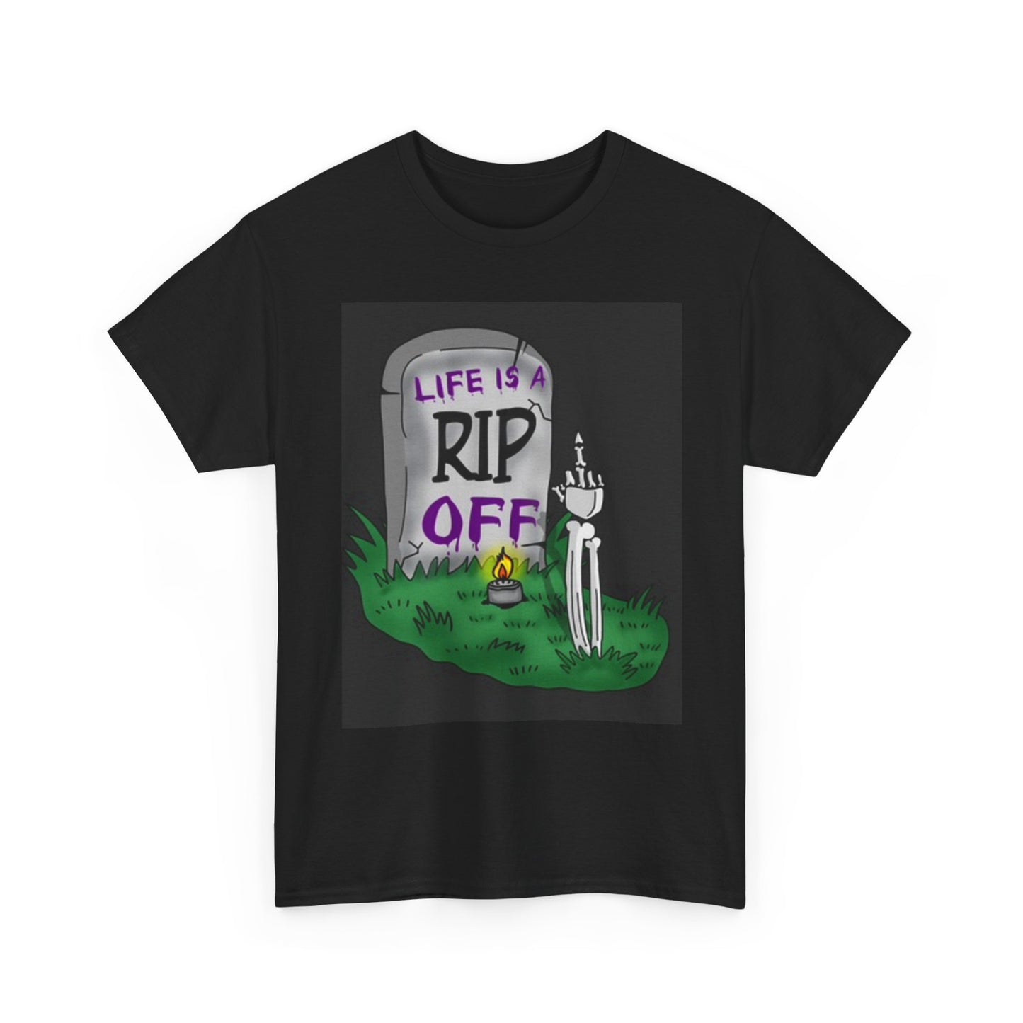 Life Is A Rip Off Funny Graphic T Shirt Unisex Heavy Cotton Tee