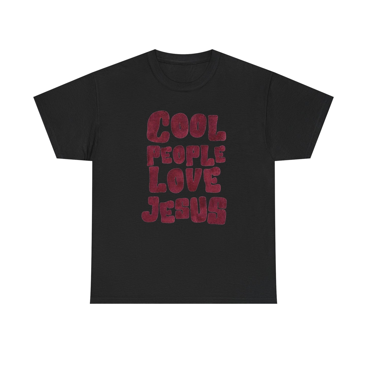 Cool People Love Jesus Graphic T Shirt Regular Men's Heavy Cotton Tee