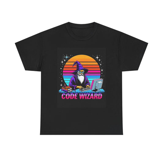 Code Wizard Funny Graphic T Shirt Jokes Humor Unisex Heavy Cotton Tee